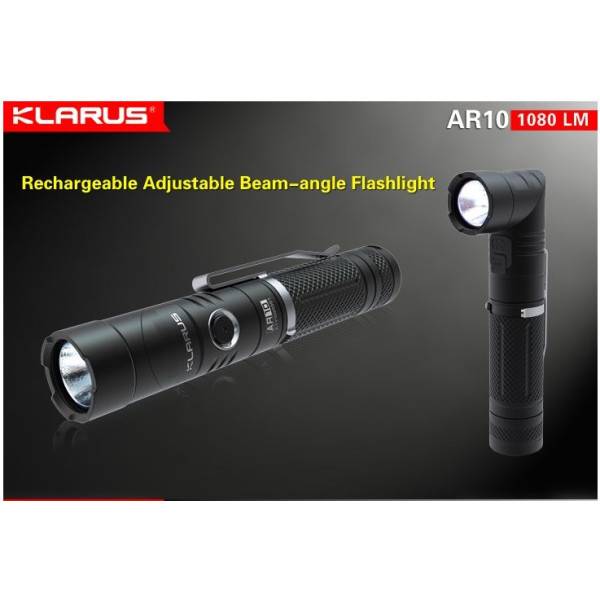 Lampe tactique Klarus AR10 - 1080Lumens rechageable USB tête orientable