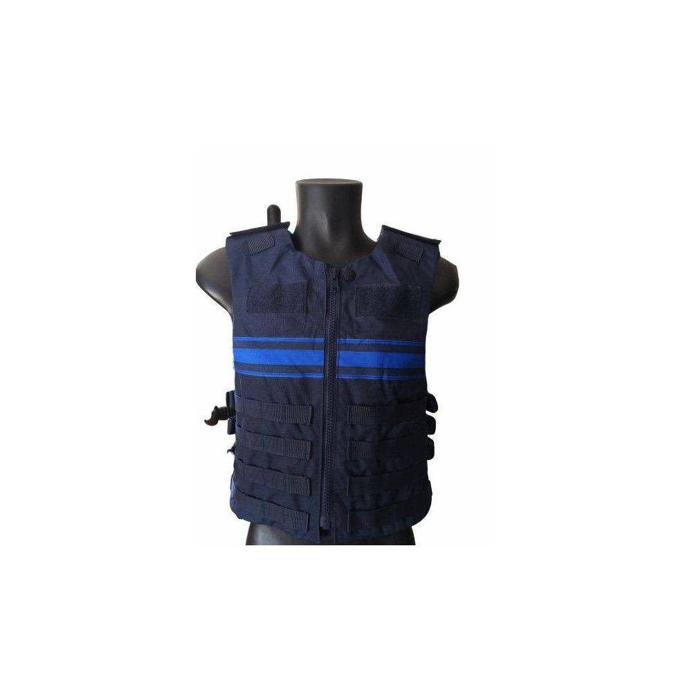 Gilet d'intervention MOLLE porte plaques Police Municipale - Bleu marine - ADN Tactical