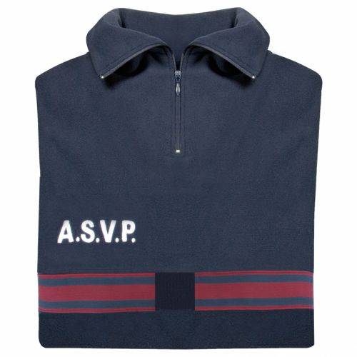 Pull polaire ASVP bandes bordeaux