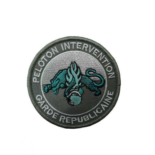 Ecusson de Bras Brode Peloton d&#039;Intervention de la Garde Republicaine Basse Visibilite Vert