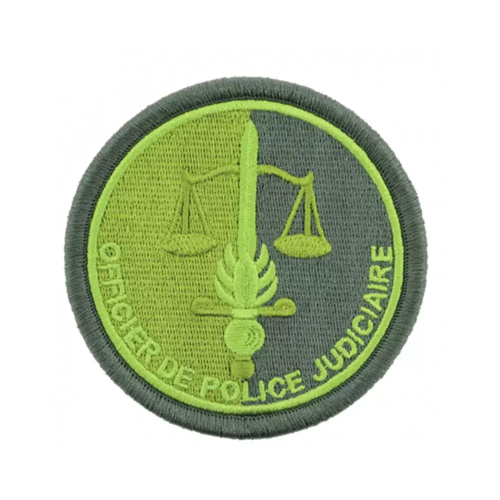 Ecusson de bras Gendarmerie OPJ basse visibilite vert Ecusson de bras Gendarmerie OPJ basse visibilite vert