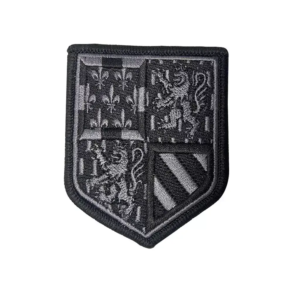 Ecusson de bras brode Bourgogne Franche-Comté basse visibilite noir