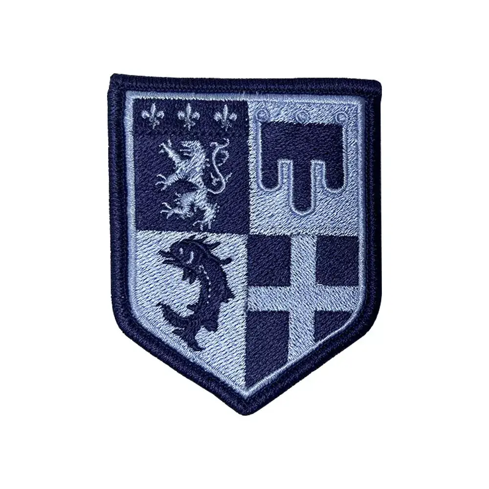 Ecusson de bras brode Auvergne-Rhone-Alpes basse visibilite bleu Ecusson de bras brode Auvergne-Rhone-Alpes basse visibilite bleu