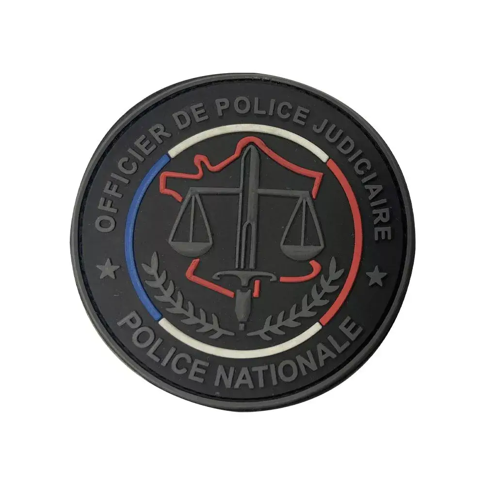 Ecusson de bras PVC OPJ Police Nationale - Fond noir Ecusson de bras PVC OPJ Police Nationale - Fond noir