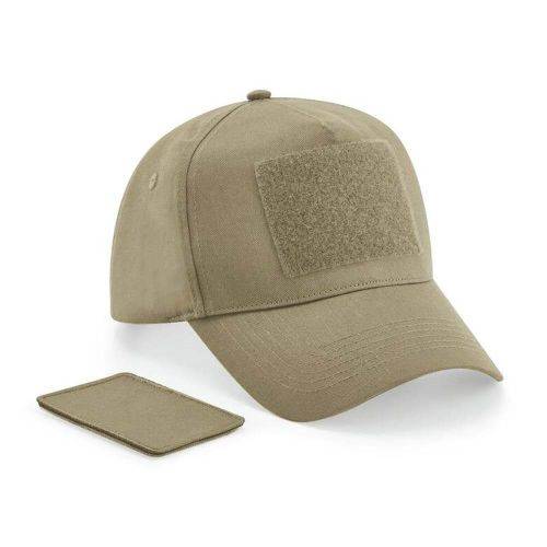 Casquette 5 pans avec patch amovible personnalisable coyote