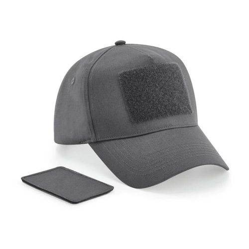 Casquette 5 pans avec patch amovible personnalisable gris