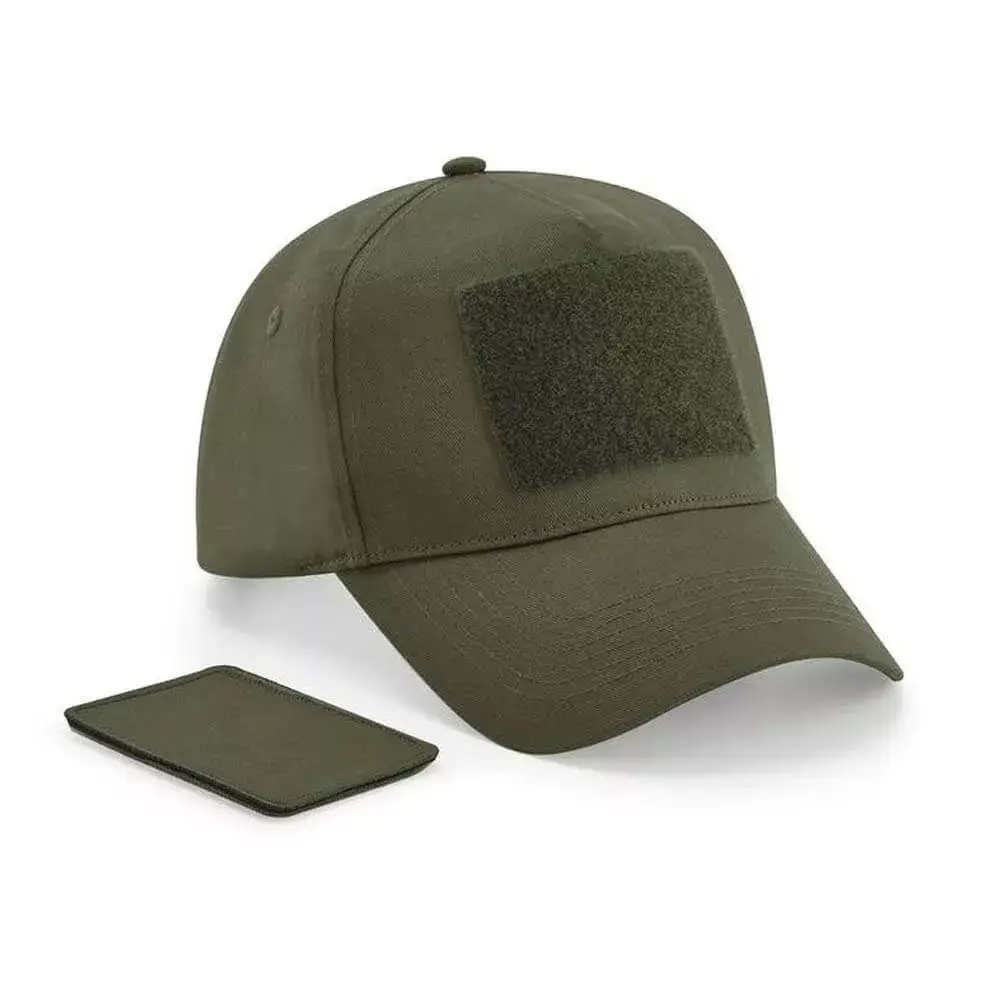 Casquette 5 pans avec patch amovible personnalisable vert armee Casquette 5 pans avec patch amovible personnalisable vert armee