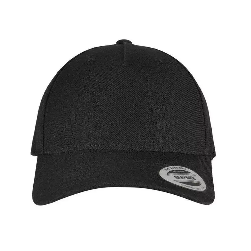 Casquette en laine 5 pans personnalisable noir Casquette en laine 5 pans personnalisable noir