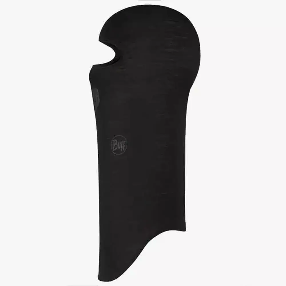Cagoule en laine merinos Solid noir - Buff