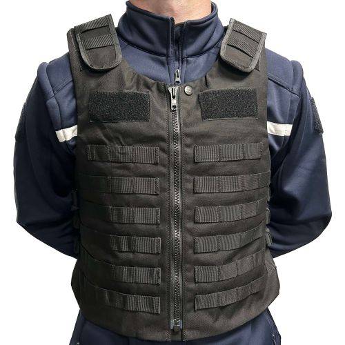 Gilet d&#039;intervention Molle porte plaques noir V2 - ADN Tactical