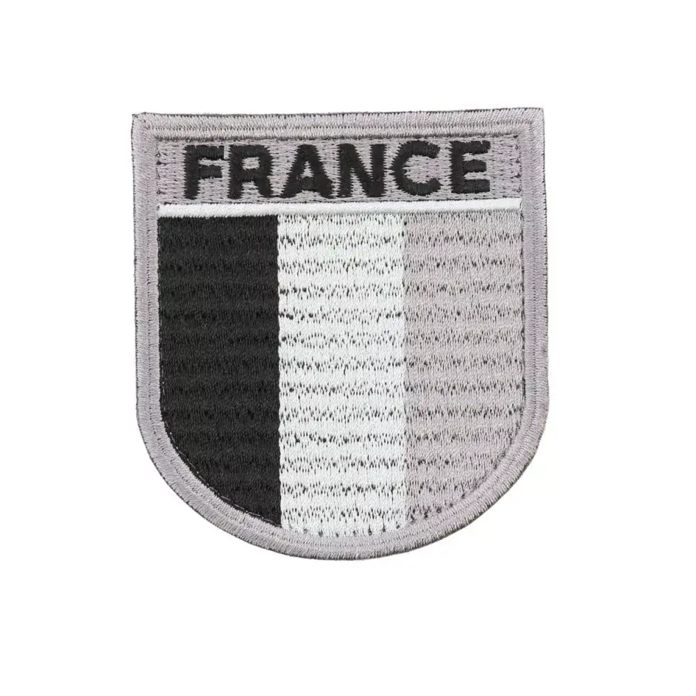 Ecusson de Bras Brode FRANCE B.V noir/gris