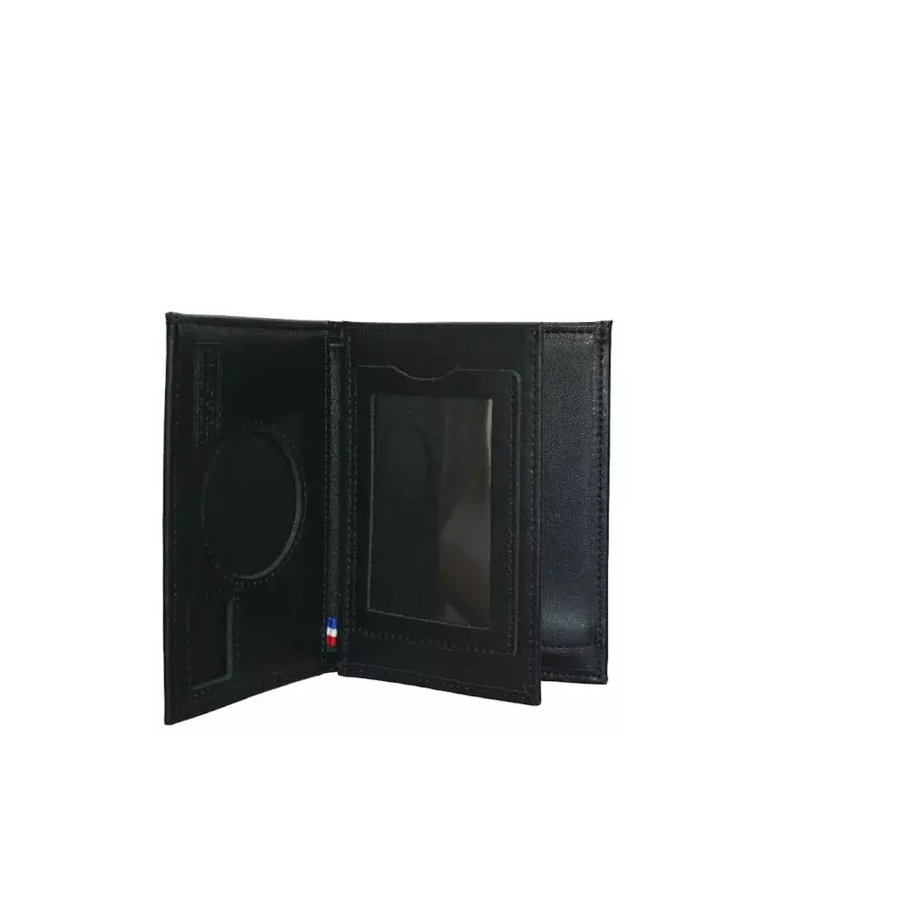 Porte carte 3 volets 100 % cuir véritable avec porte-monnaie Porte carte 3 volets 100 % cuir véritable avec porte-monnaie