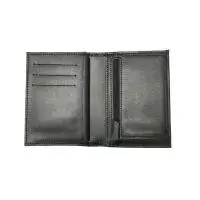 Porte carte 3 volets 100 % cuir véritable avec porte-monnaie