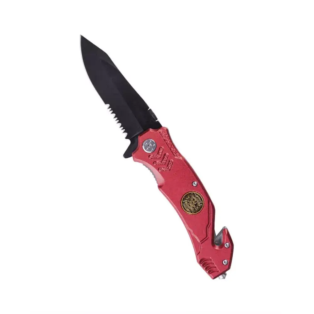Couteau Fire Brigade brise vitre / coupe sangle Rouge - Miltec