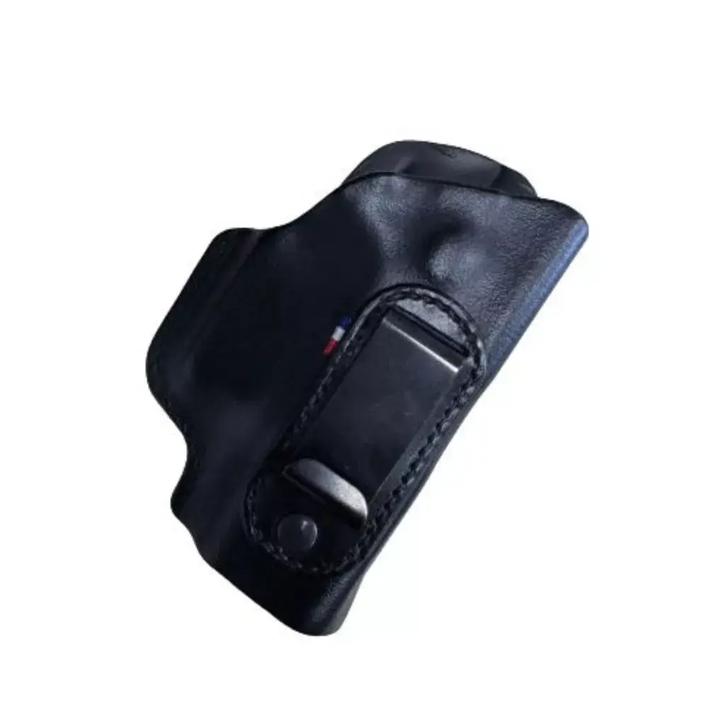 Holster Inside pour Glock 26 avec Clip métallique Pring Steel J-CLIP simple Fabrication Française By Passion cuir - ADN Tactical Holster Inside pour Glock 26 avec Clip métallique Pring Steel J-CLIP simple Fabrication Française By Passion cuir - ADN Tactical