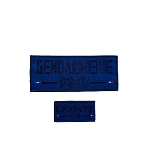 Jeu de bandes brodées Gendarmerie PSIG basse visibilité France pour Housse Tac ADN Tactical