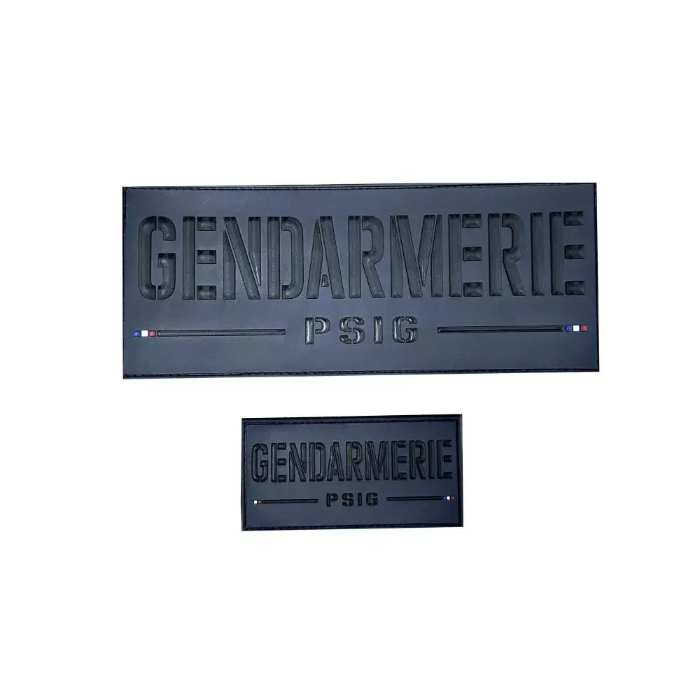 Jeu de bandes PVC Gendarmerie PSIG basse visibilité France pour Housse Tac ADN Tactical
