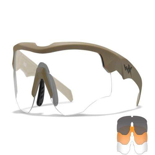 Kit lunettes Rogue Comm Tan verres fumés, clairs et oranges - Wiley X
