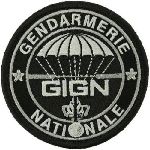 Ecusson de bras brodé GIGN basse visibilité noir