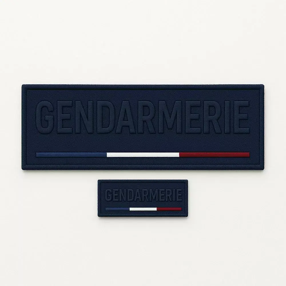 Jeu de bandes brodées Gendarmerie basse visibilité France pour Housse Tac ADN Tactical