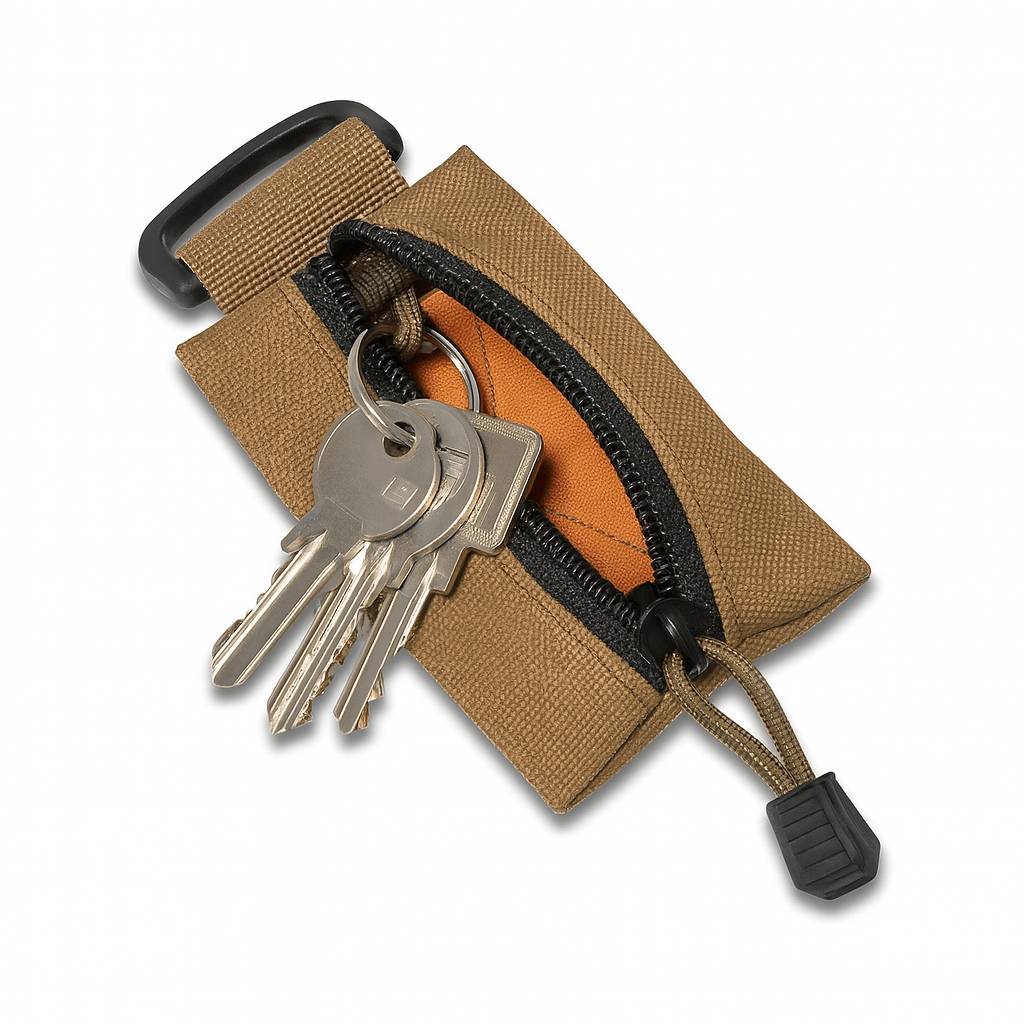 Porte-clés Tactique Pliable Molle - Mini Sac Extérieur Chasse, Nylon Noir, Neuf Sans étiquettes
