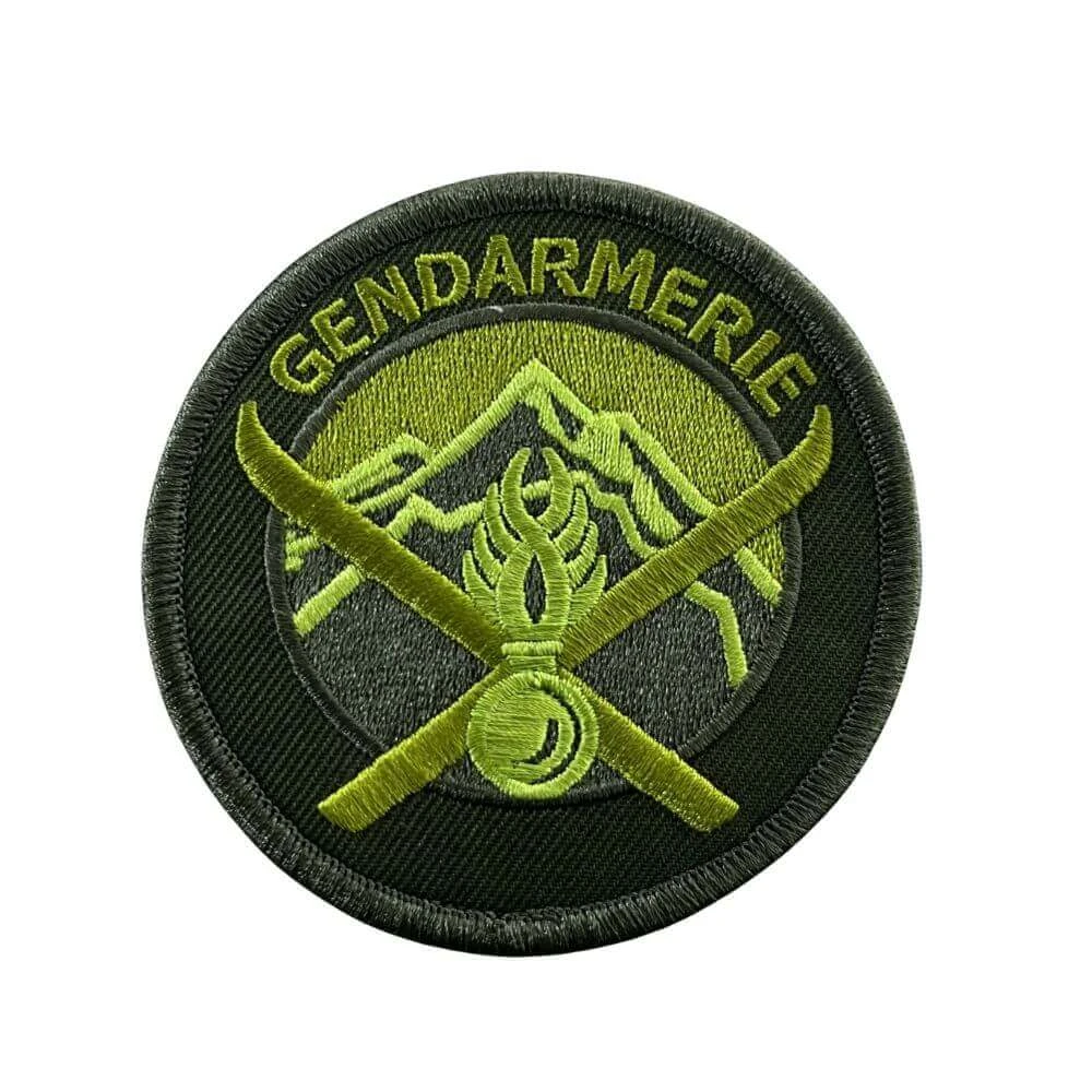Ecusson de bras PGHM brodé Montagne Gendarmerie - Vert - AMG Pro