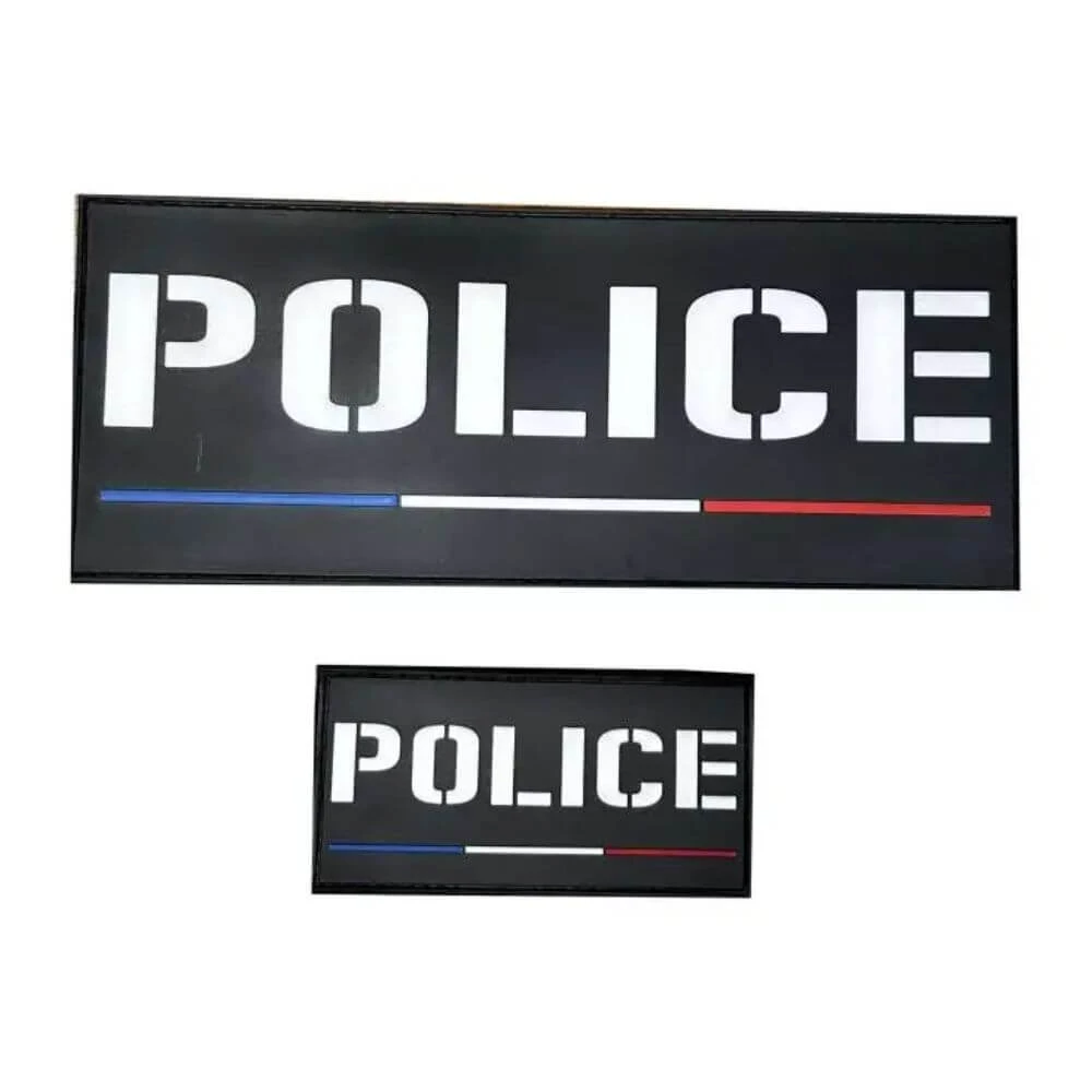 Jeu de bandes PVC Police France pour la housse Tac ADN Tactical