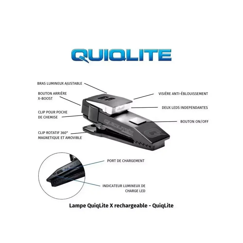 Lampe QuiqLiteX rechargeable - Rouge / Blanc