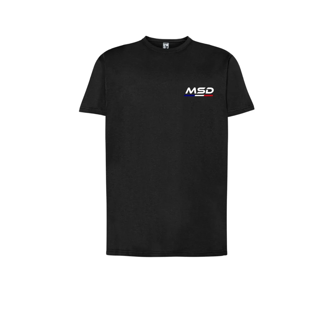 Tee-shirt homme col rond noir personalisé MSD