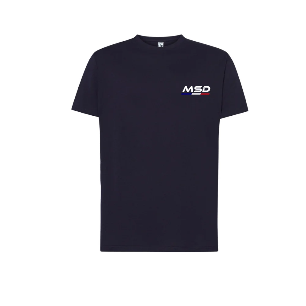 Tee-shirt homme col rond bleu marine personalisé MSD