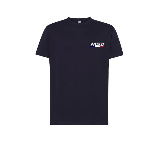 Tee-shirt homme col rond bleu marine personalisé MSD