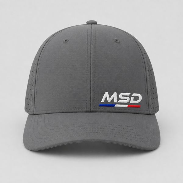 Casquette sport 5 pans personnalisé MSD 3 Grise
