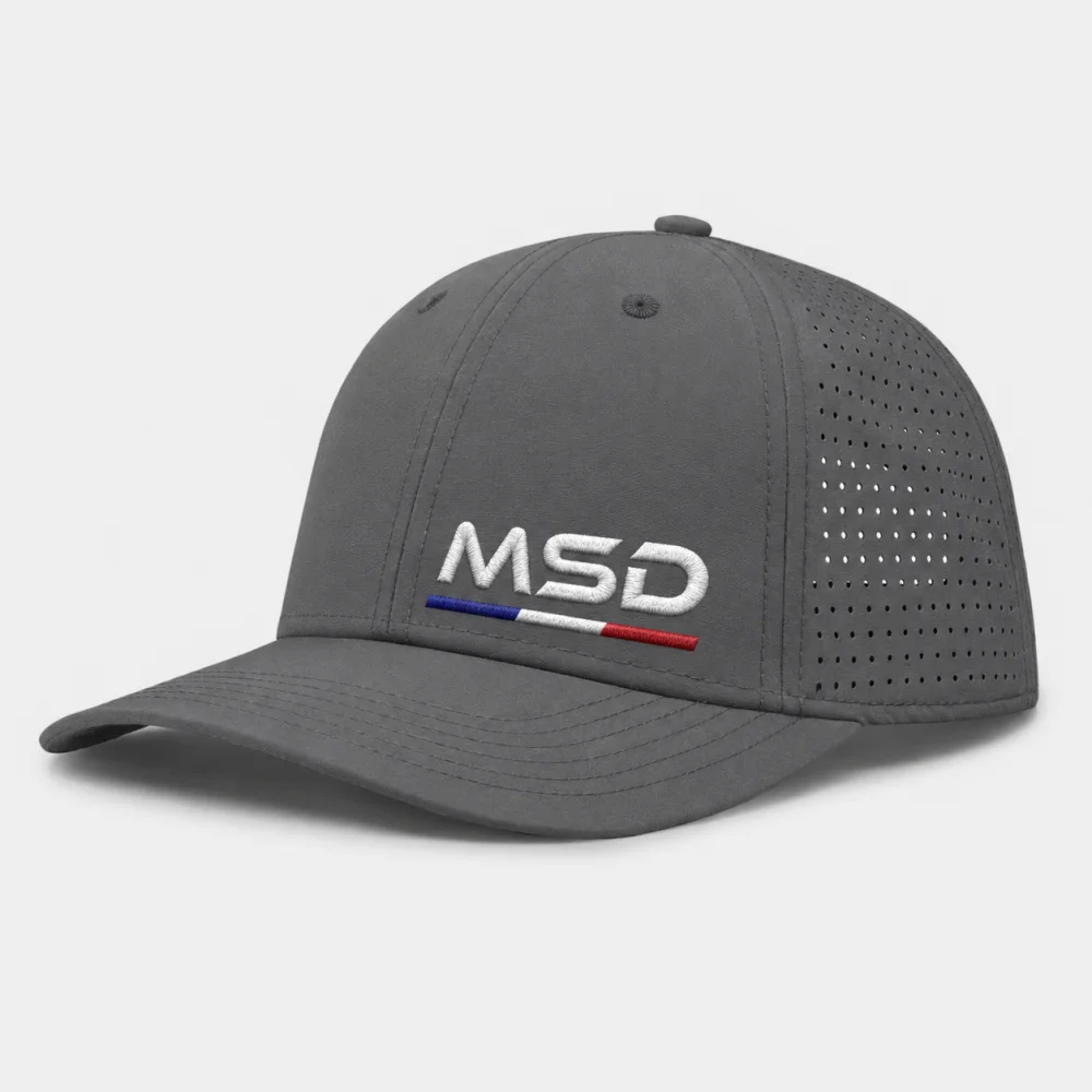 Casquette sport 5 pans personnalisé MSD 3 Grise