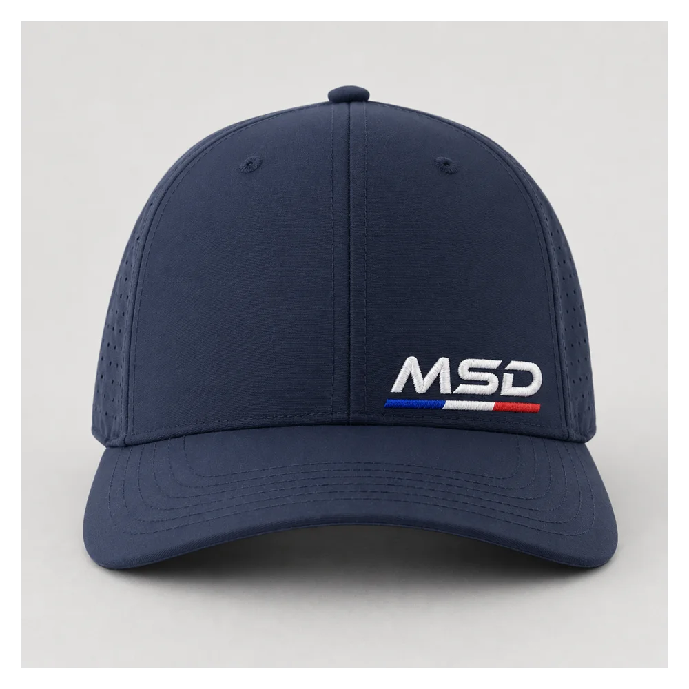 Casquette sport 5 pans personnalisé MSD 3 Noire