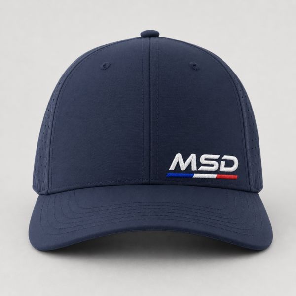 Casquette sport 5 pans personnalisé MSD 3 Noire