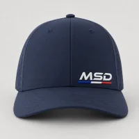 Casquette sport 5 pans personnalisé MSD 3 Noire