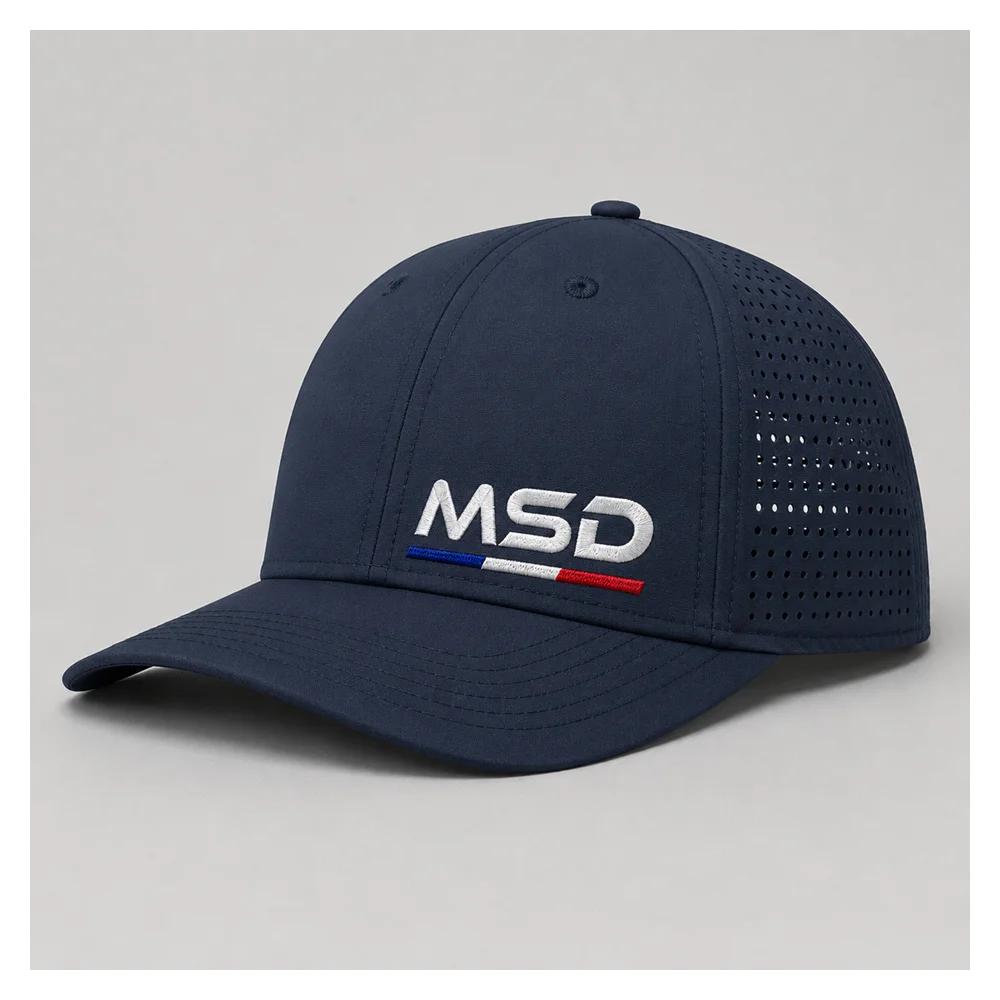 Casquette sport 5 pans personnalisé MSD 3 Noire