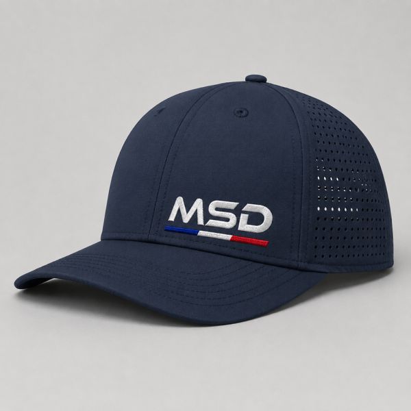 Casquette sport 5 pans personnalisé MSD 3 Noire