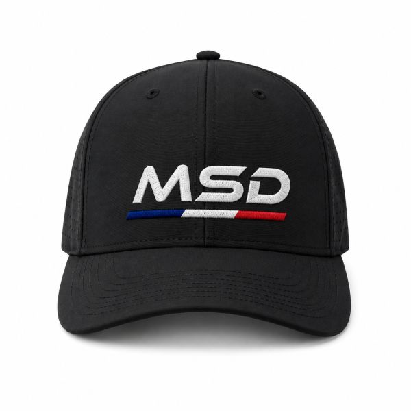 Casquette sport 5 pans personnalisé MSD 2 Noire
