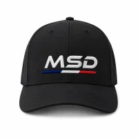 Casquette sport 5 pans personnalisé MSD 2 Noire