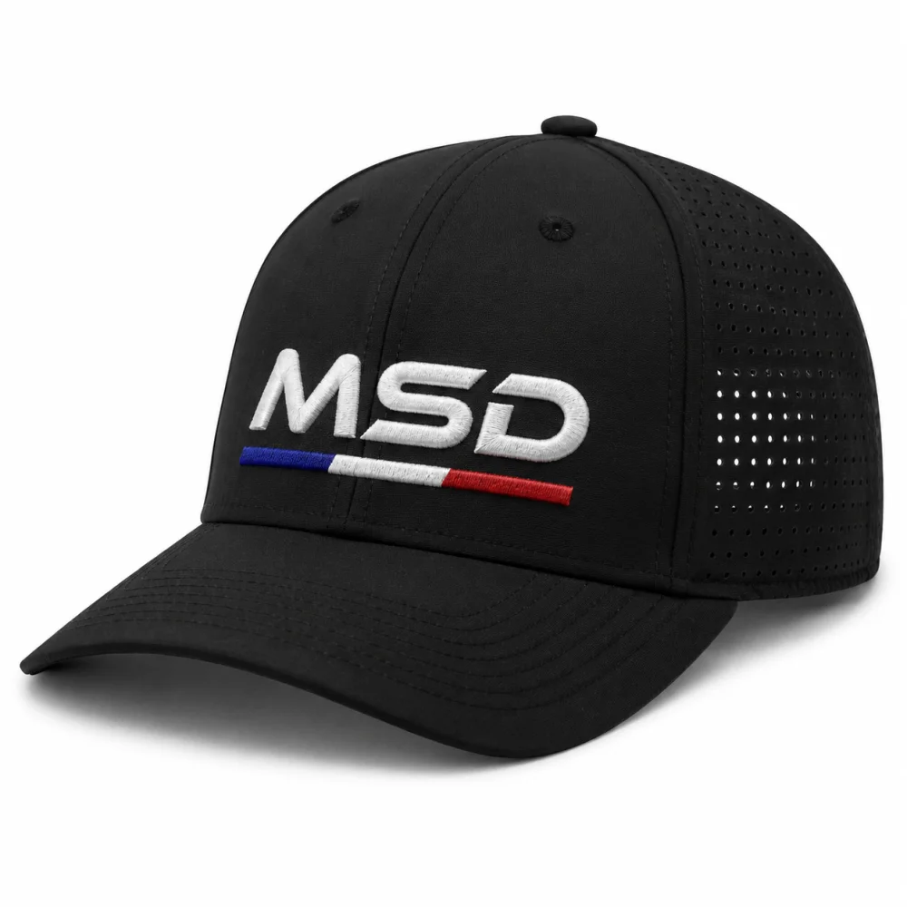 Casquette sport 5 pans personnalisé MSD 2 Noire