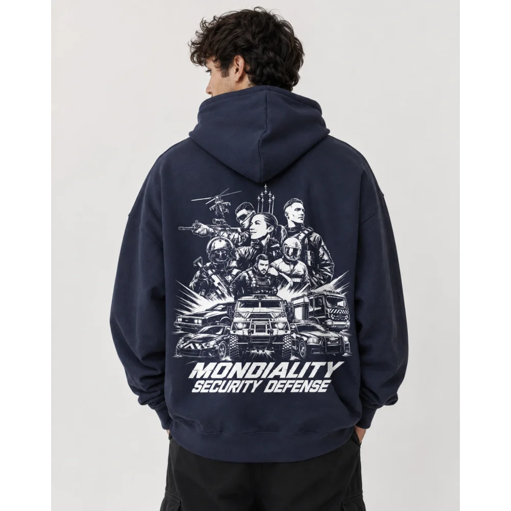 Sweat capuche 330 grammes bleu marine personnalisé MSD