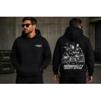 Sweat capuche 330 grammes noir personnalisé MSD