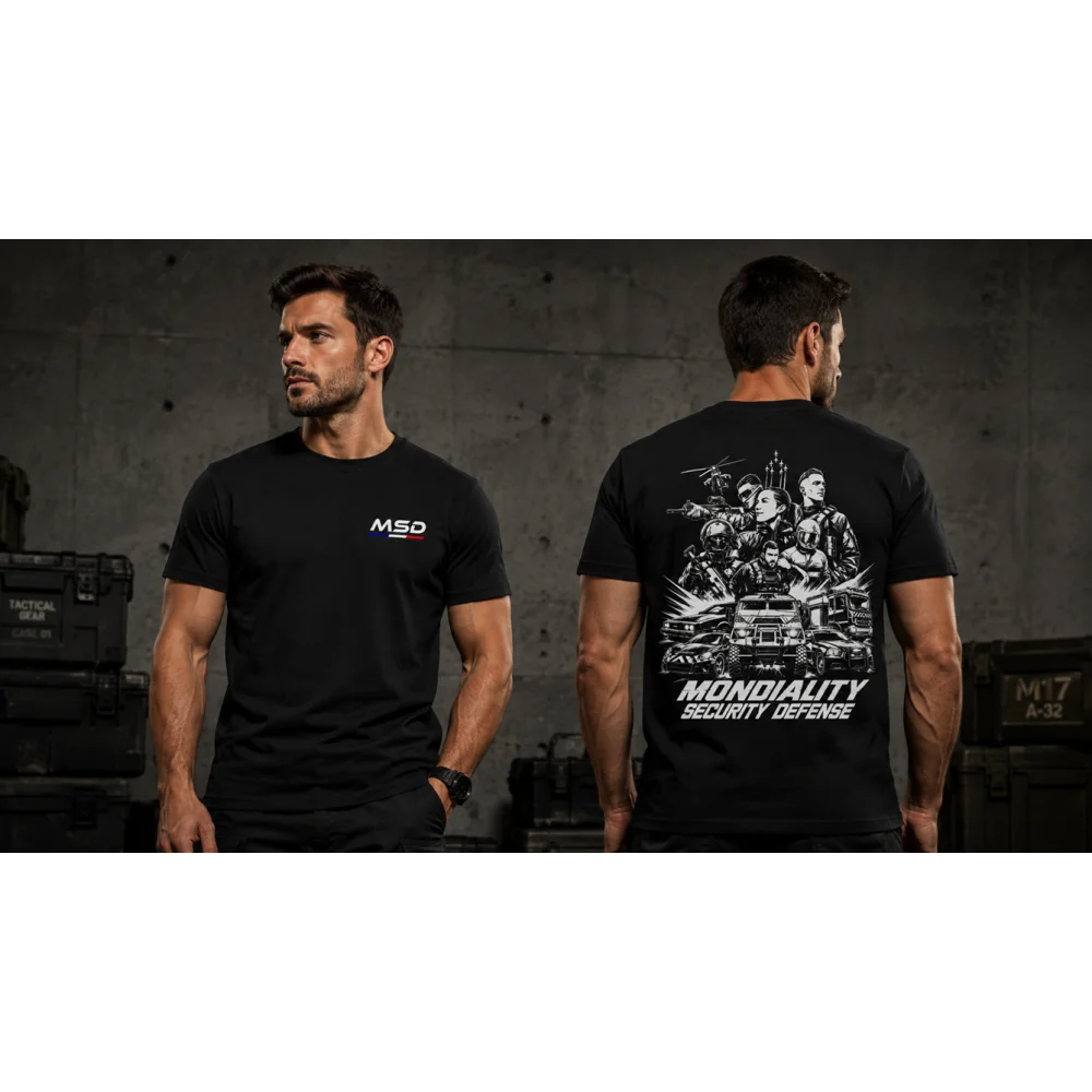 Tee-shirt homme col rond noir 190 grammes personnalisé MSD