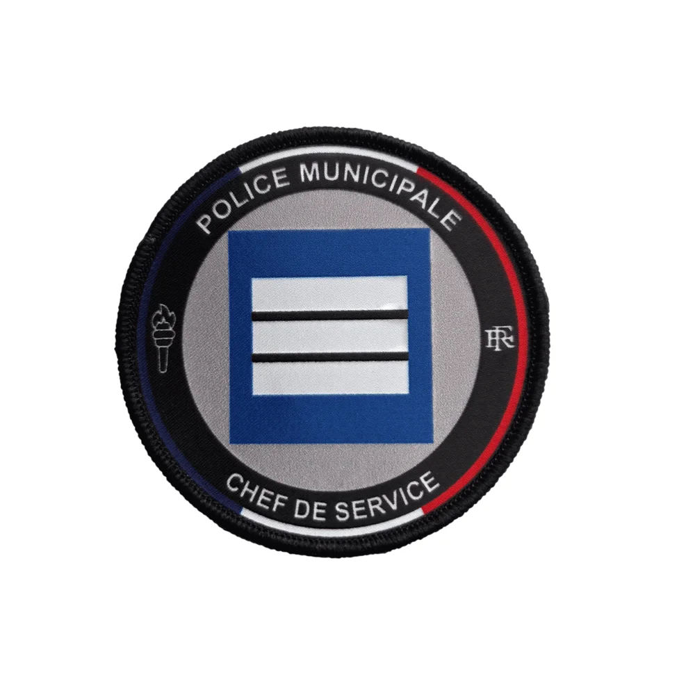 Ecusson de bras sublimé Police Municipale avec grade