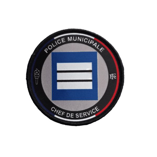 Ecusson de bras sublimé Police Municipale avec grade