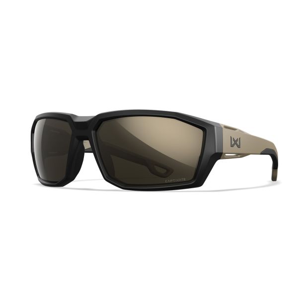 Lunettes Alpine Noires et Tan - Verres Polarisés Miroir Tungstène - Wiley X