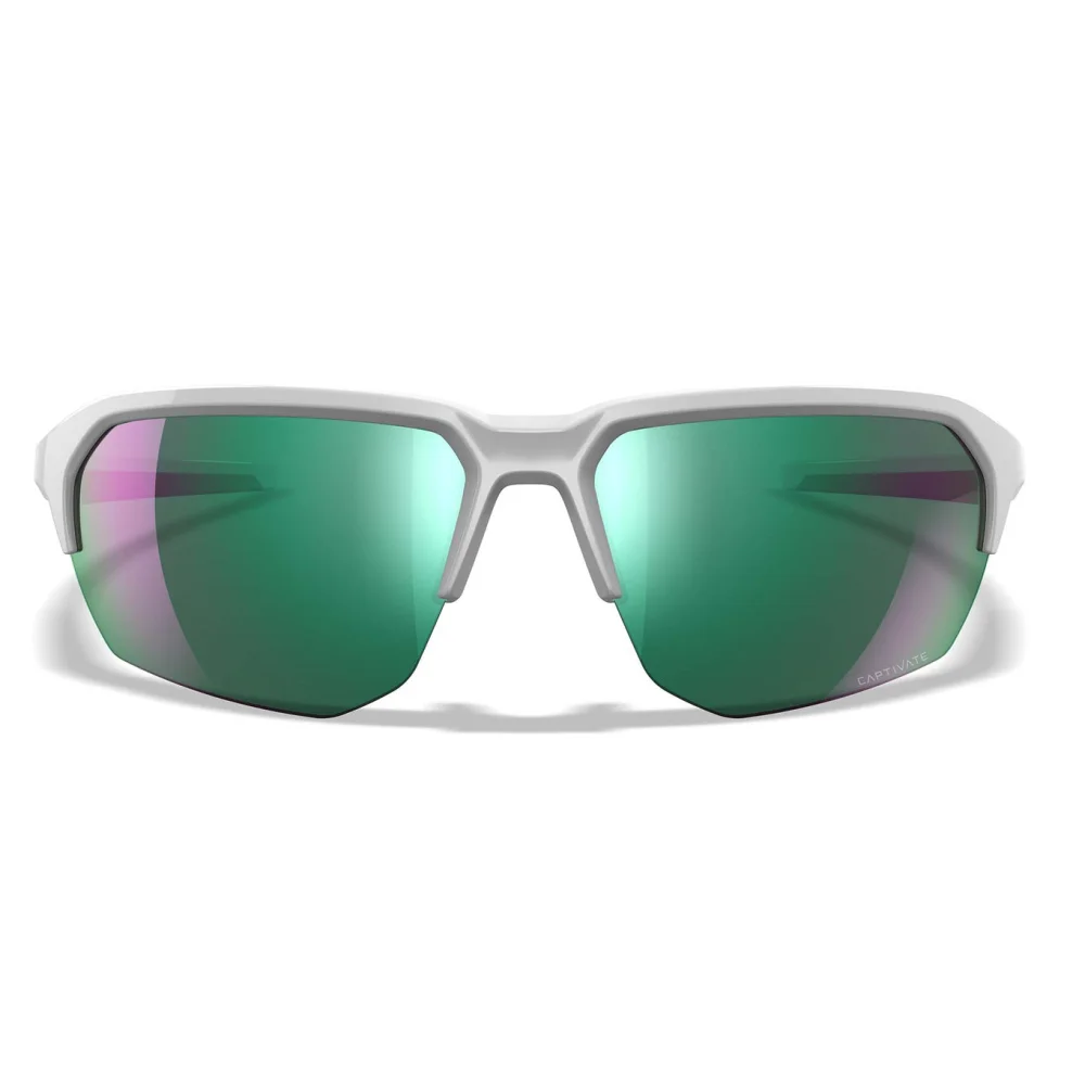 Lunettes JAKL Blanc Poli - Verres Polarisés Miroir Vert - Wiley X