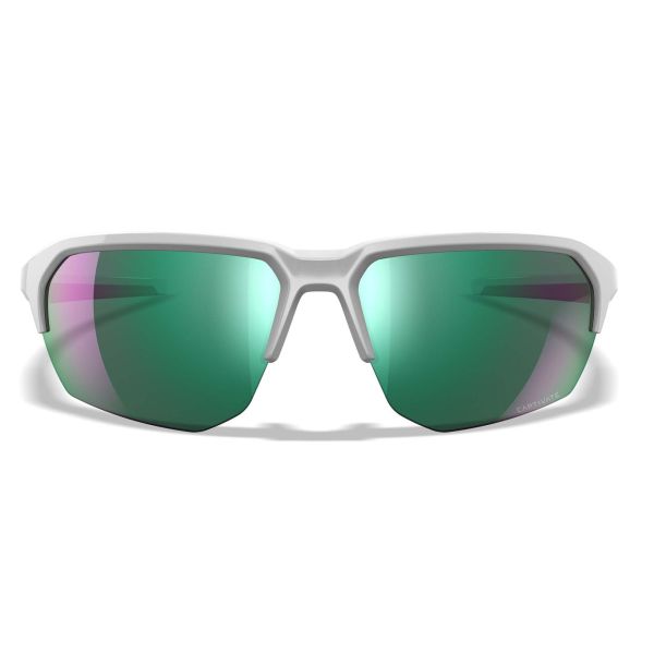 Lunettes JAKL Blanc Poli - Verres Polarisés Miroir Vert - Wiley X