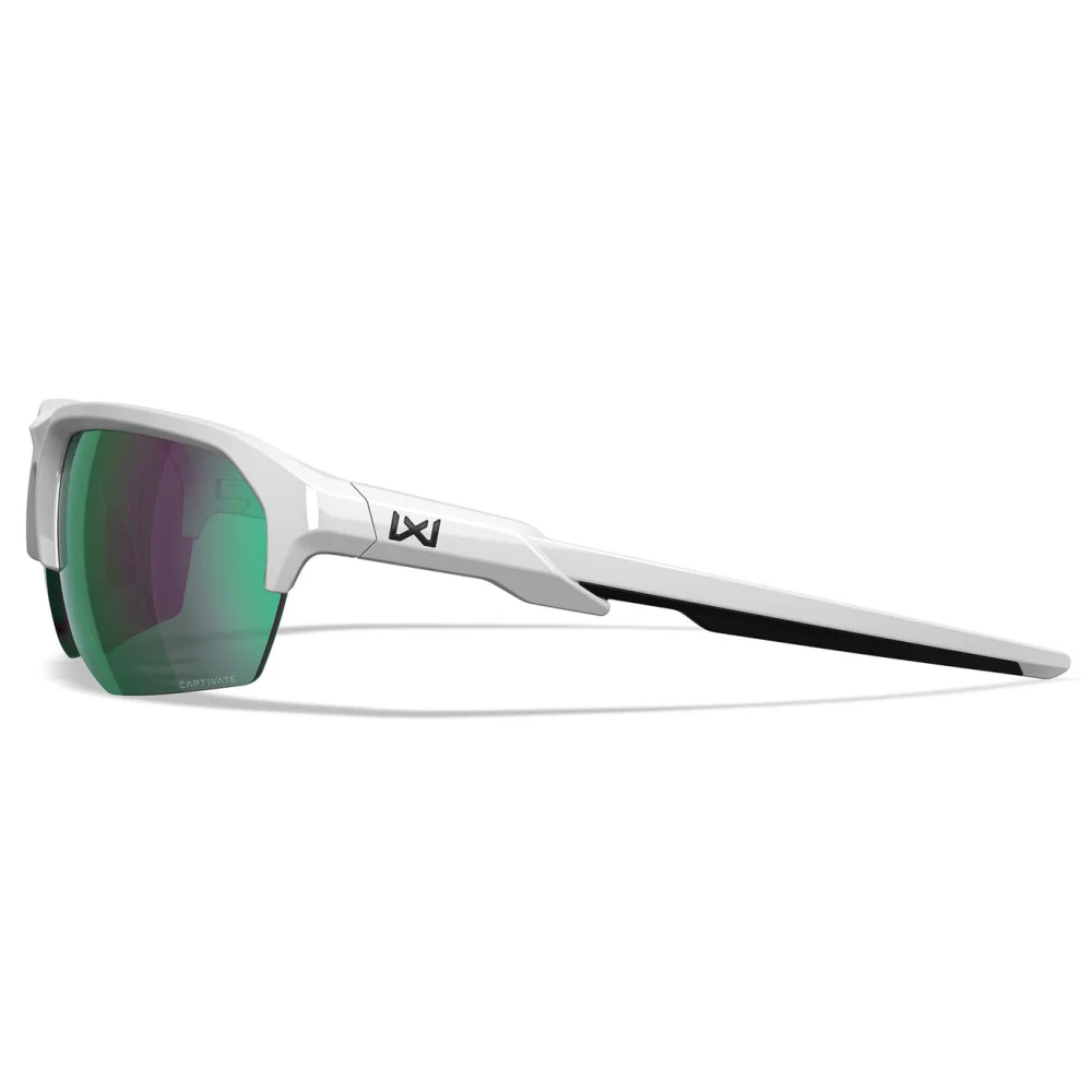 Lunettes JAKL Blanc Poli - Verres Polarisés Miroir Vert - Wiley X